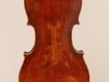 an old violin with a wooden back and a long neck