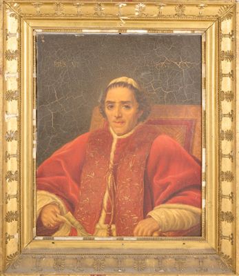 tableau représentant un homme vêtu d'une robe rouge, assis sur une chaise