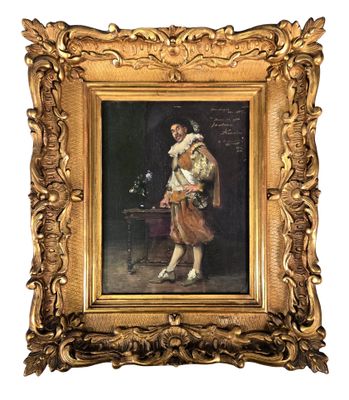 an image of a painting of a man in a gold frame