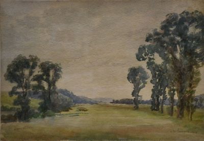 SIMONIN (Joseph) "Paysage franc-comtois" aquarelle , sbd et …