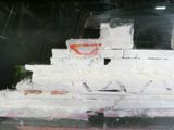 a painting of a boat that is sitting in the water