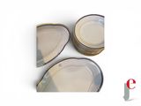 three plates that are sitting next to each other on a table