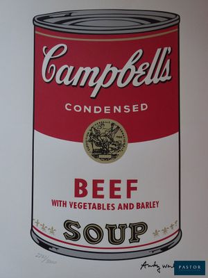 Affiche de la soupe Campbell au bœuf, aux légumes et à l'orge