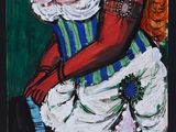 an image of a painting of a woman sitting on a chair