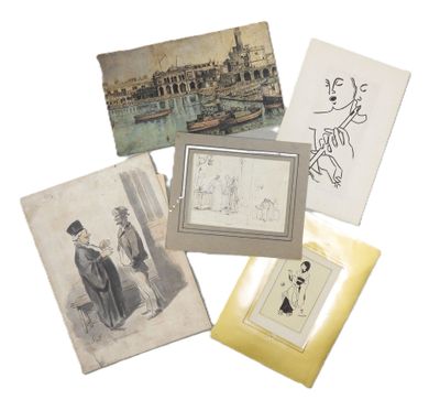 a lot of old postcards with pictures of people on them