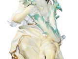 a figurine of a woman sitting on a chair
