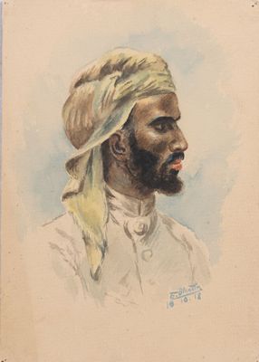 portrait of a man with a turban on his head