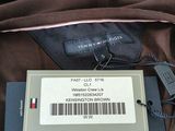 tommy hilfiger brown jacket with pink trim and label