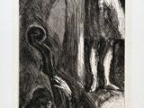 dessin en noir et blanc représentant un homme et une femme dans une pièce