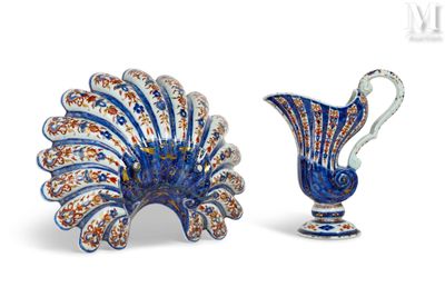 pair of blue and white vases and a blue and white vase