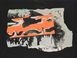 an image of a piece of torn paper on a black background