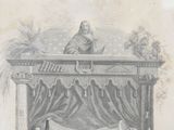 a drawing of a man and a woman on a stage
