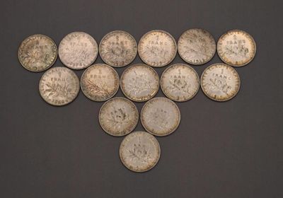 Lot de semeuses en argent 1 franc.
