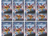 Les quatre jaquettes du jeu « Galaxy » sont représentées sur un fond blanc.