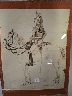 GARDE REPUBLICAINE Dessin d'un GARDE REPUBLICAIN à CHEVAL,
