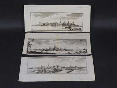 deux dessins représentant une vue d'une ville vue de loin