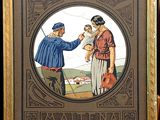 painting of a man holding a baby in his arms and a woman holding a baby in her arms