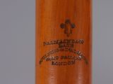 a close up of a baseball bat with a logo on it