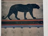 an image of a painting of a black panther on a wall
