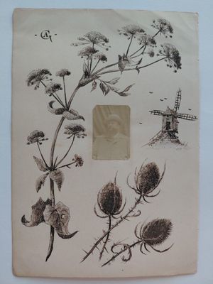 une photo d'une carte sur laquelle figure l'image d'un moulin à vent