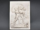 une image représentant, en relief blanc, un homme et une femme