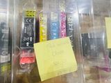a clear box with a bunch of items inside of it
