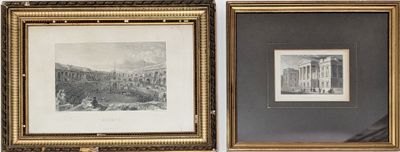 REUNION de deux gravures : - "St Georges Hospital", gravure …