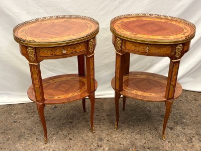 pair of 19th century french marquet side tables