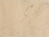 un vieux dessin représentant une femme tenant un oiseau dans la main
