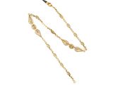 a pair of gold plated earrings with a long chain