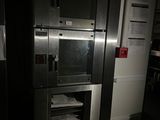 an image of a microwave oven in a dark room