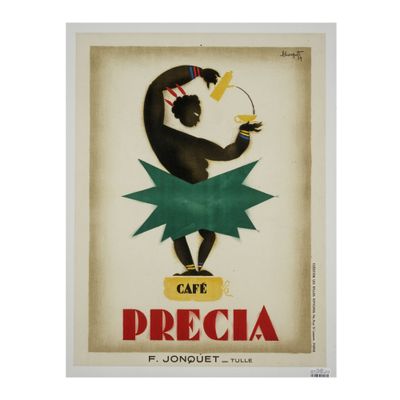 a vintage poster advertising a cafe in the french language