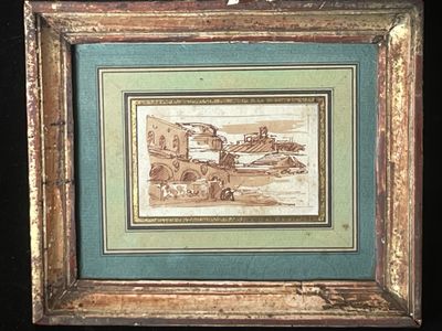 a picture of a picture of a farm scene in a picture frame