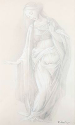 an image of a drawing of a woman holding a baby
