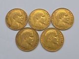 five gold sovereigns of the british empire