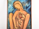 painting of a woman holding a baby in her arms