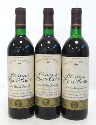 3 Blles CH. HAUT-CADET St Emilion GC 1986 - Photo 1