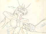 drawing of a woman with a sword in her hand