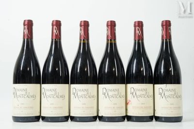 six bouteilles de vin sont alignées sur une surface blanche