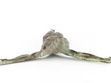 bronze statue of a frog on a white background