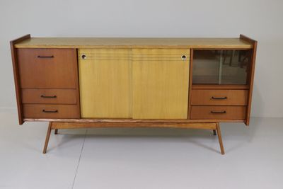 Enfilade en bois exotique, à deux portes coulissantes, quatr… - Photo 1