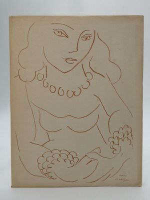 dessin représentant une femme tenant une fleur dans la main droite