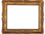 an old gold picture frame on a white background