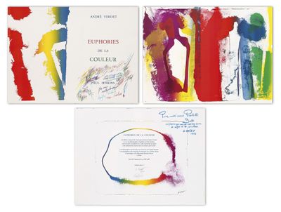 quatre tableaux de couleurs différentes sur fond blanc, bordés d'un liseré bleu