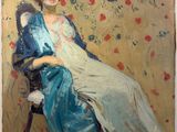 une image d'un tableau représentant une femme assise sur une chaise