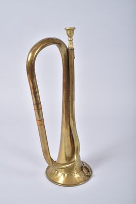 an image of a brass trumpet shaped object on a white background