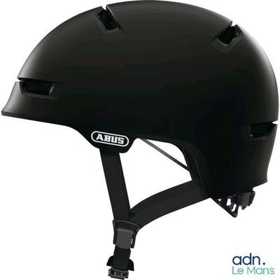 an image of a black helmet with the words abus on it