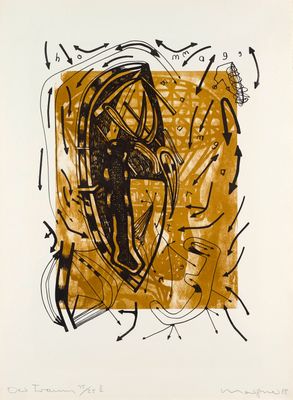 une image représentant un dessin noir et jaune sur une feuille blanche