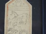 a picture of a picture of a man riding a horse