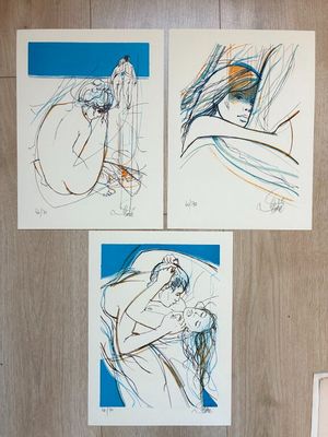 Jean-Baptiste Valadié (1933) - Lot de 3 lithographies : le c…
